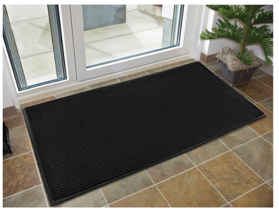Коврик придверный влаговпитывающий, ребристый, «Стандарт», 120×180 см, чёрный