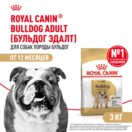 Royal Canin Bulldog Adult (БУЛЬДОГ ЭДАЛТ) Корм сухой для взрослых собак породы Бульдог от 12 месяцев 3кг