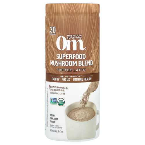 Om Mushrooms, Смесь грибов Superfood, кофейный латте, 240 г (8,47 унции)
