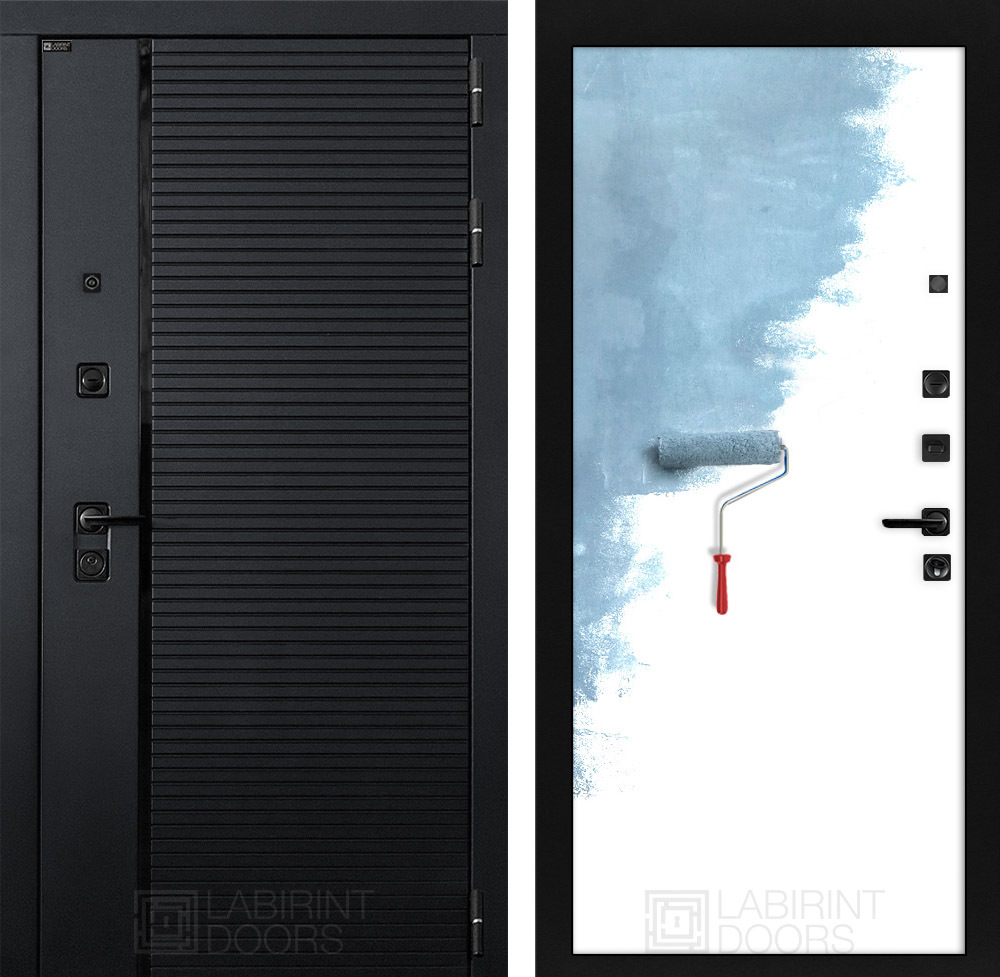 Дверь входная Лабиринт Пиано 28 Грунт под покраску металлическая