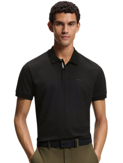Теннисное поло BOSS Chip Pattern - black