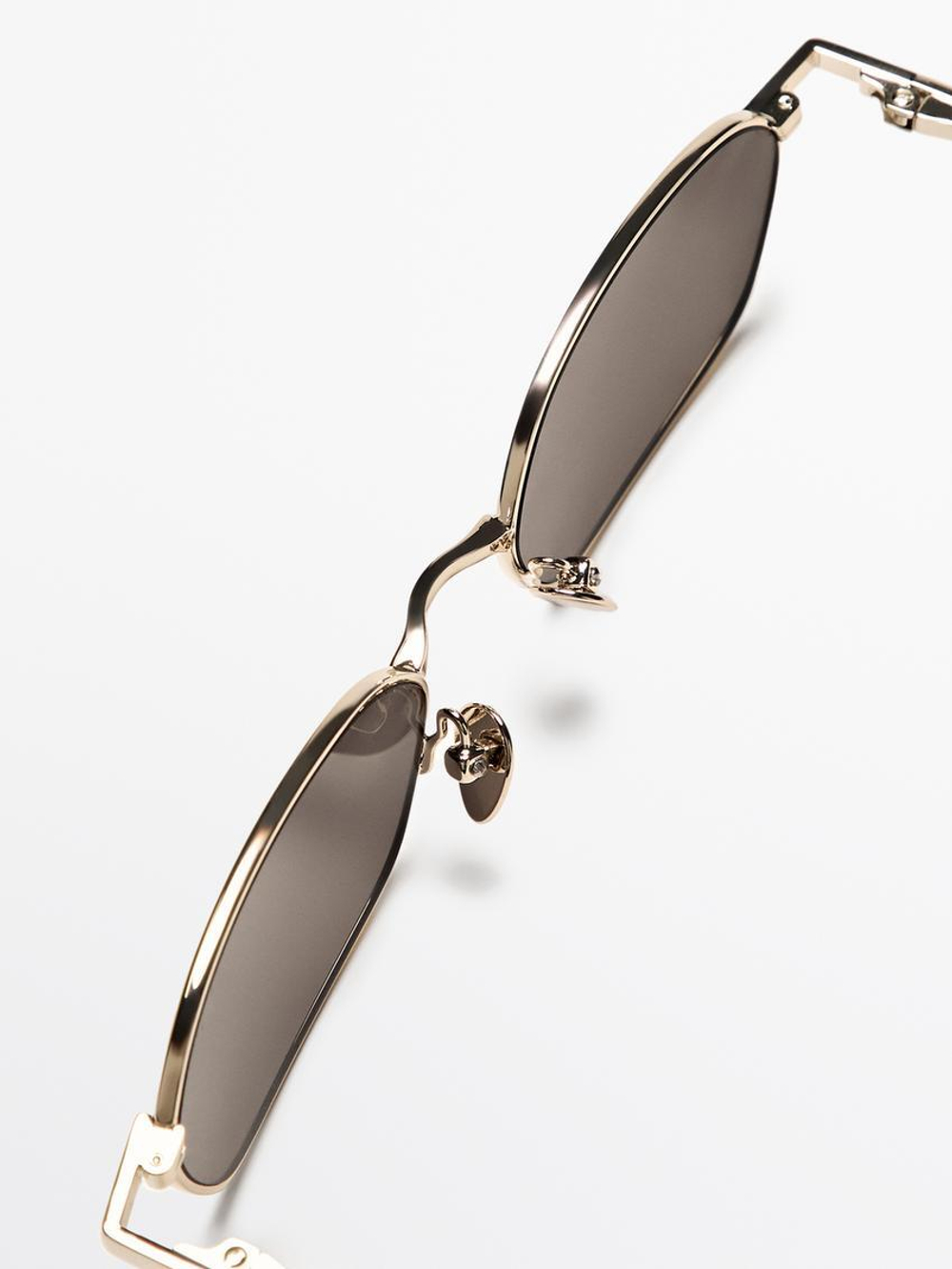 Massimo Dutti Солнцезащитные очки в металлической оправе, золотистый