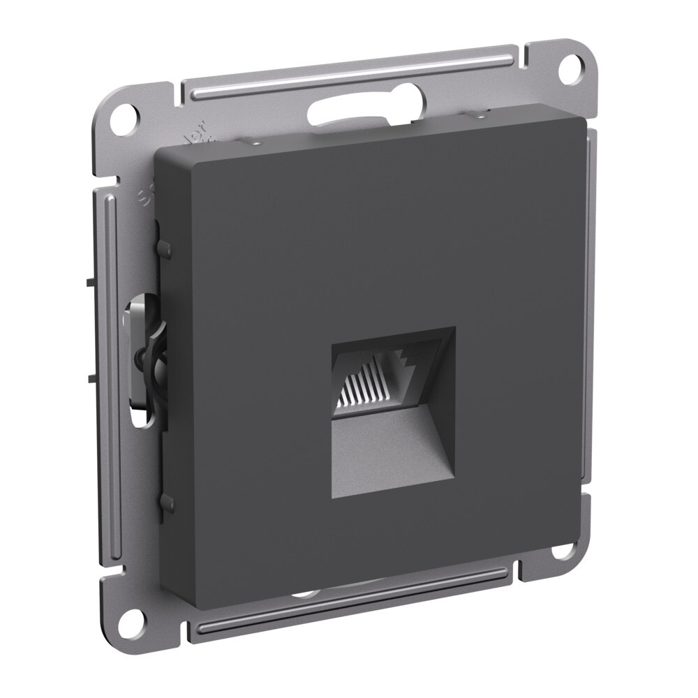 ATLASDESIGN РОЗЕТКА компьютерная RJ45, кат. 6A, механизм, БАЗАЛЬТ