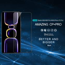 Защитное закаленное стекло для Xiaomi Redmi Poco F5 Pro, серия CP+PRO Anti-Explosion Glass Screen Protector (черные рамки) от Nillkin