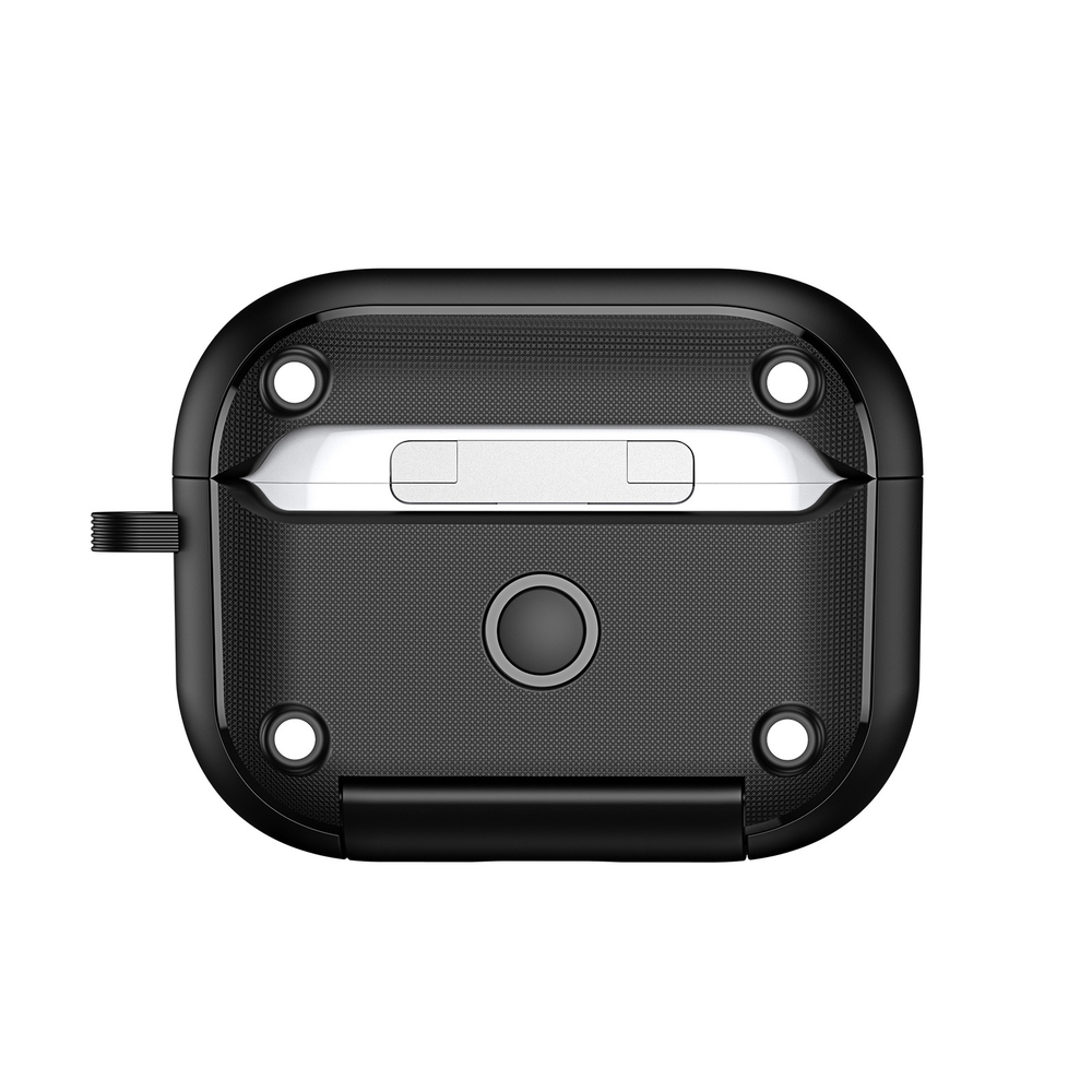 Чехол с замком и подставкой от Dux Ducis для наушников AirPods Pro 2, черный цвет, серия PECQ Series