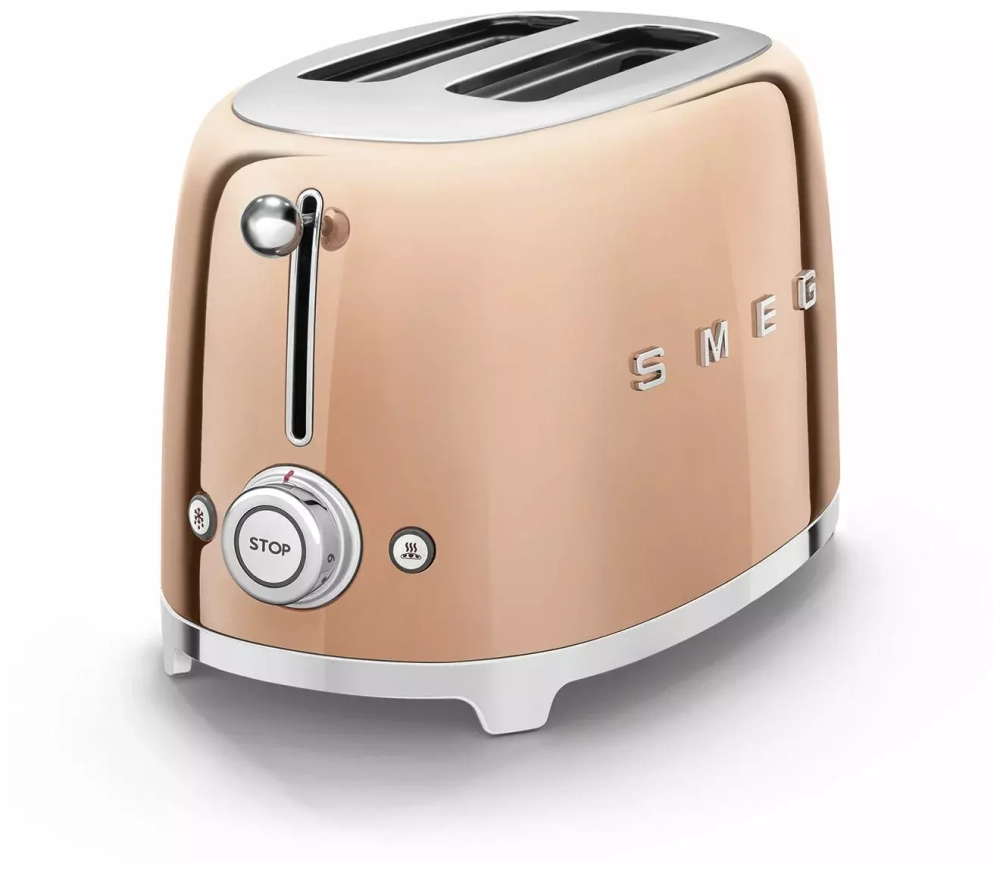 Тостер Smeg TSF01RGEU, розовое золото