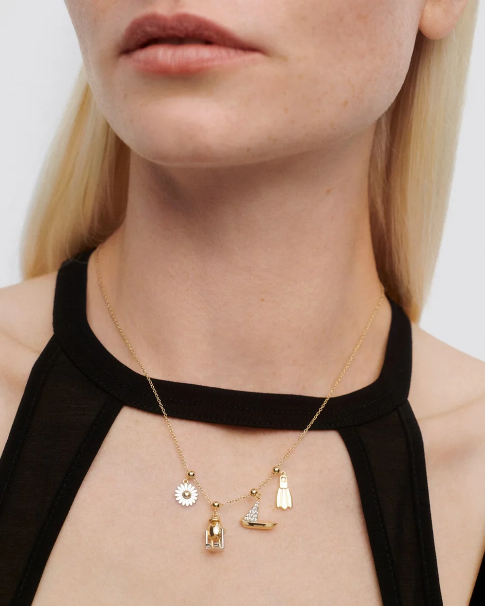 Подвеска-шарм Daisy серебро 925 пробы покрытое золотом