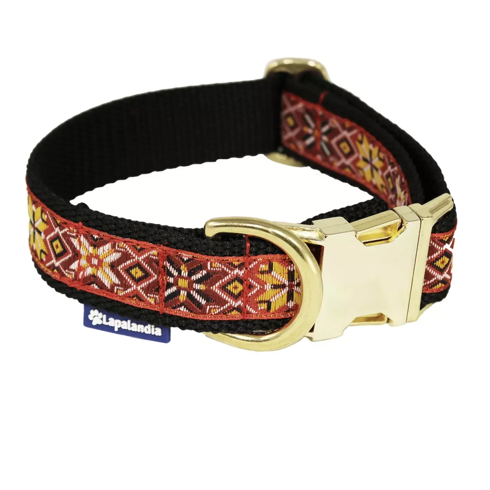 ошейник для собак с металлической застежкой поларис бордовый