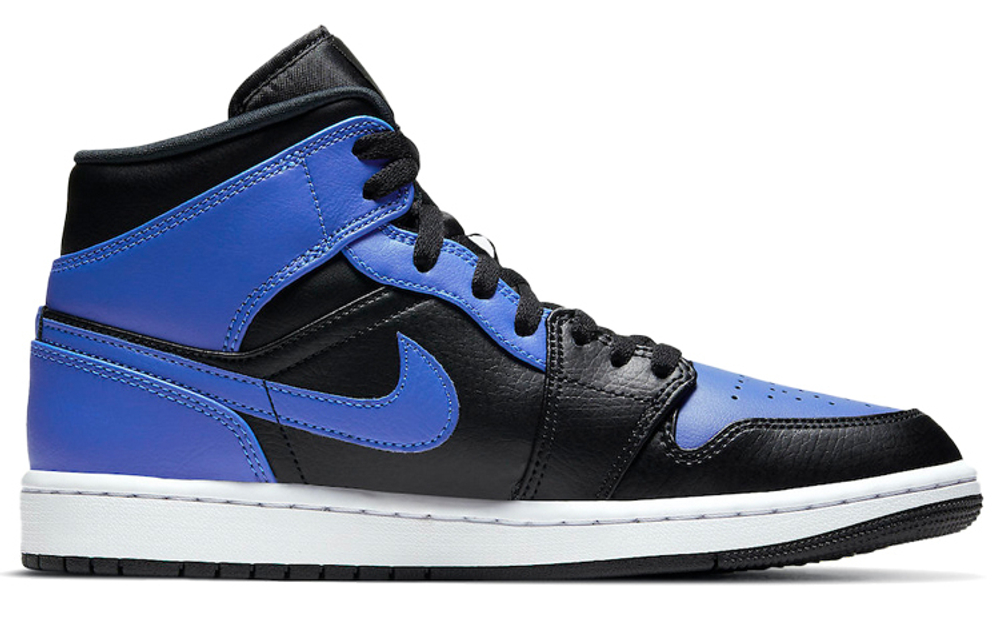 Jordan Air Jordan 1 mid "hyper royal" Anti-skid Anti-Wear Vintage Basketball Shoes Men's Black Blue