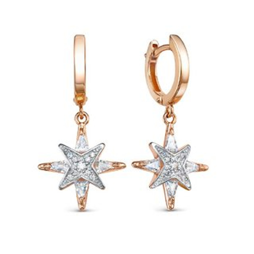 Серьги из золота с фианитами