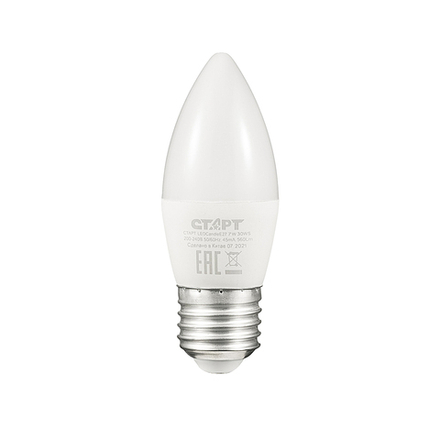 Лампа светодиодная LED Старт ECO Свеча, E27, 7 Вт, 2700 K, теплый свет