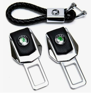 Заглушка ремня безопасности "ШКОДА" НАБОР ( 2заглушки+брелок+отвертка)K-105SK