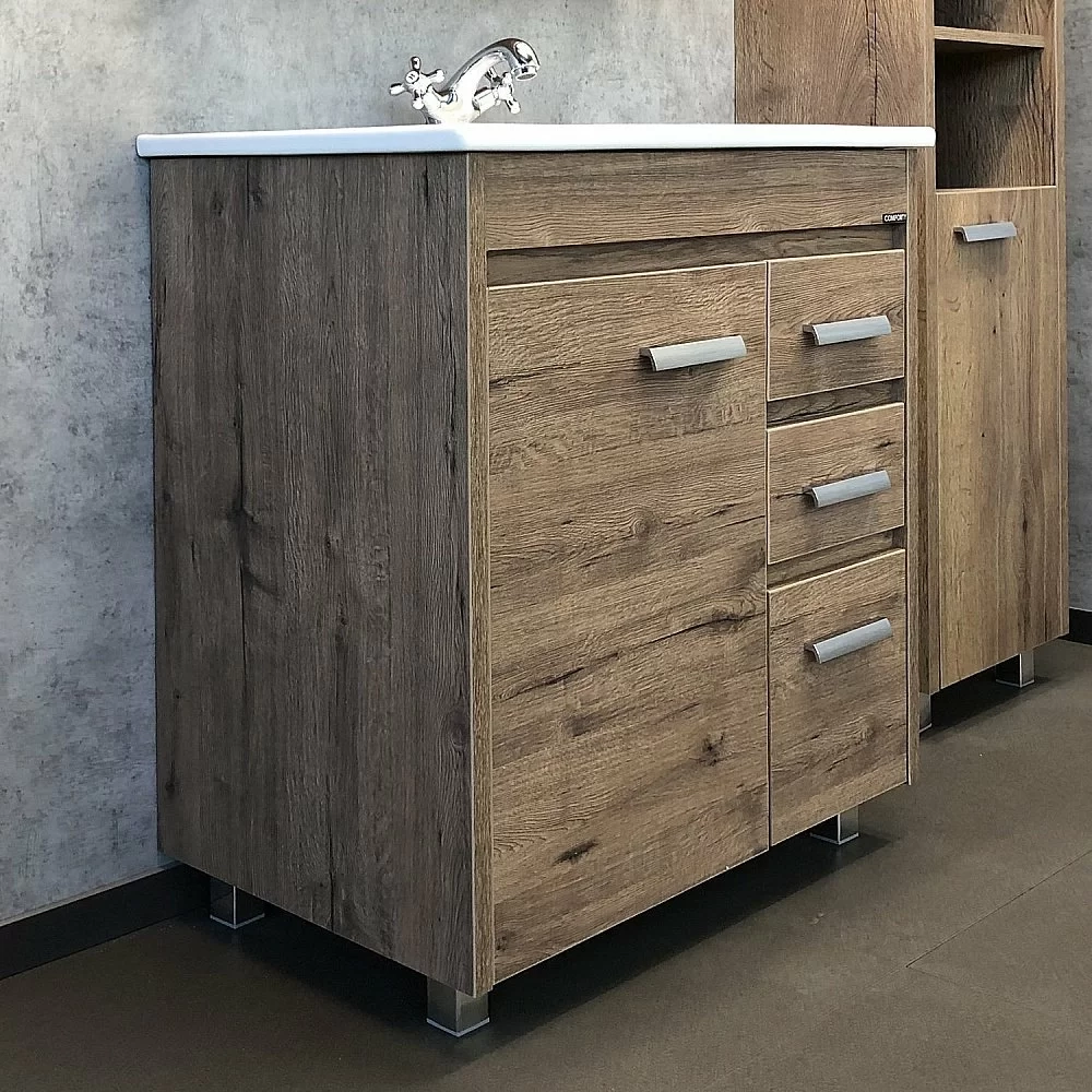 Тумба с раковиной Comforty Марио 00-00004157 75 дуб темный