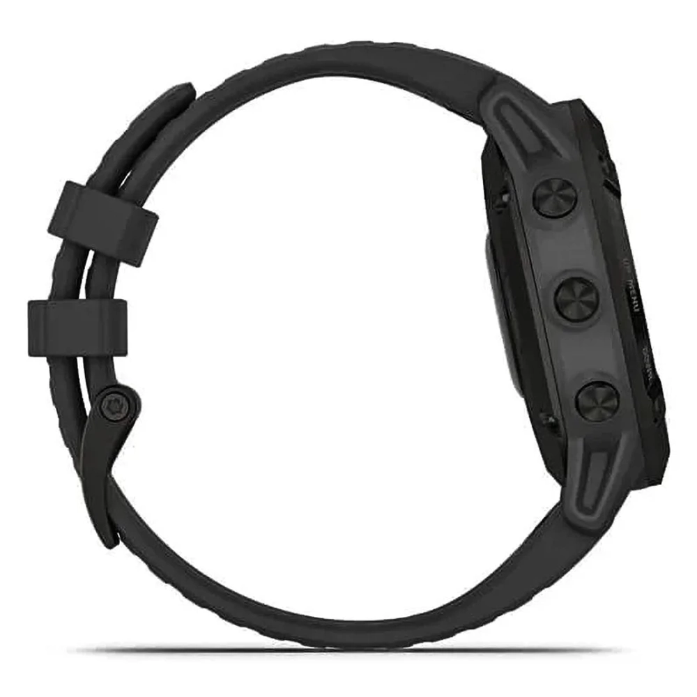 Спортивные наручные часы Garmin Fenix 6 Pro Solar черный с серым ремешком 010-02410-11