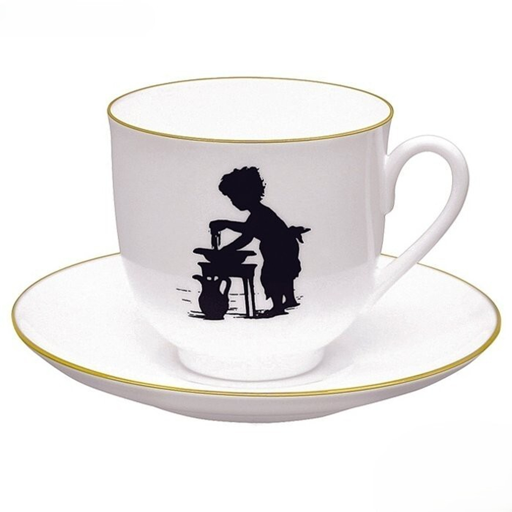 Чашка с блюдцем кофейная ф. Ландыш рис. Силуэты. Умывание. арт. 81.15708.00.1