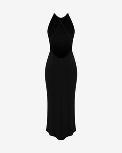 Платье миди из шифона с открытой спиной