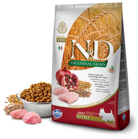 Farmina N&D ANCESTRAL GRAIN д/с MINI курица, спельта, овес, гранат - 0,8 кг СРОК 18.11.26