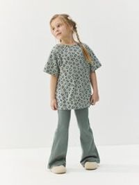 Костюм футболка оверсайз и брюки клеш "Наивный леопард"