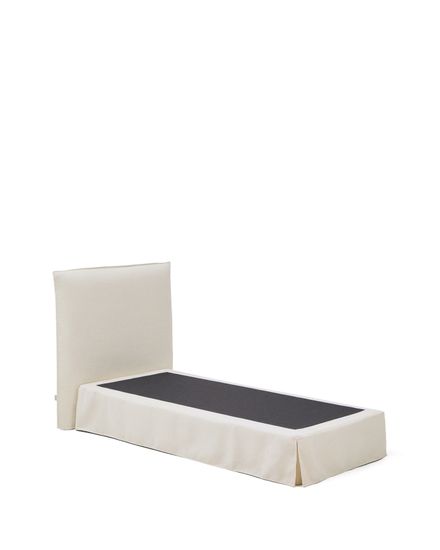 Кровать Jaira из белого шенилла со съемным чехлом для матраса 90x200