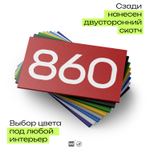 Номер на дверь 860, табличка на дверь для офиса, квартиры, кабинета, аудитории, склада, красная 120х70 мм, Айдентика Технолоджи