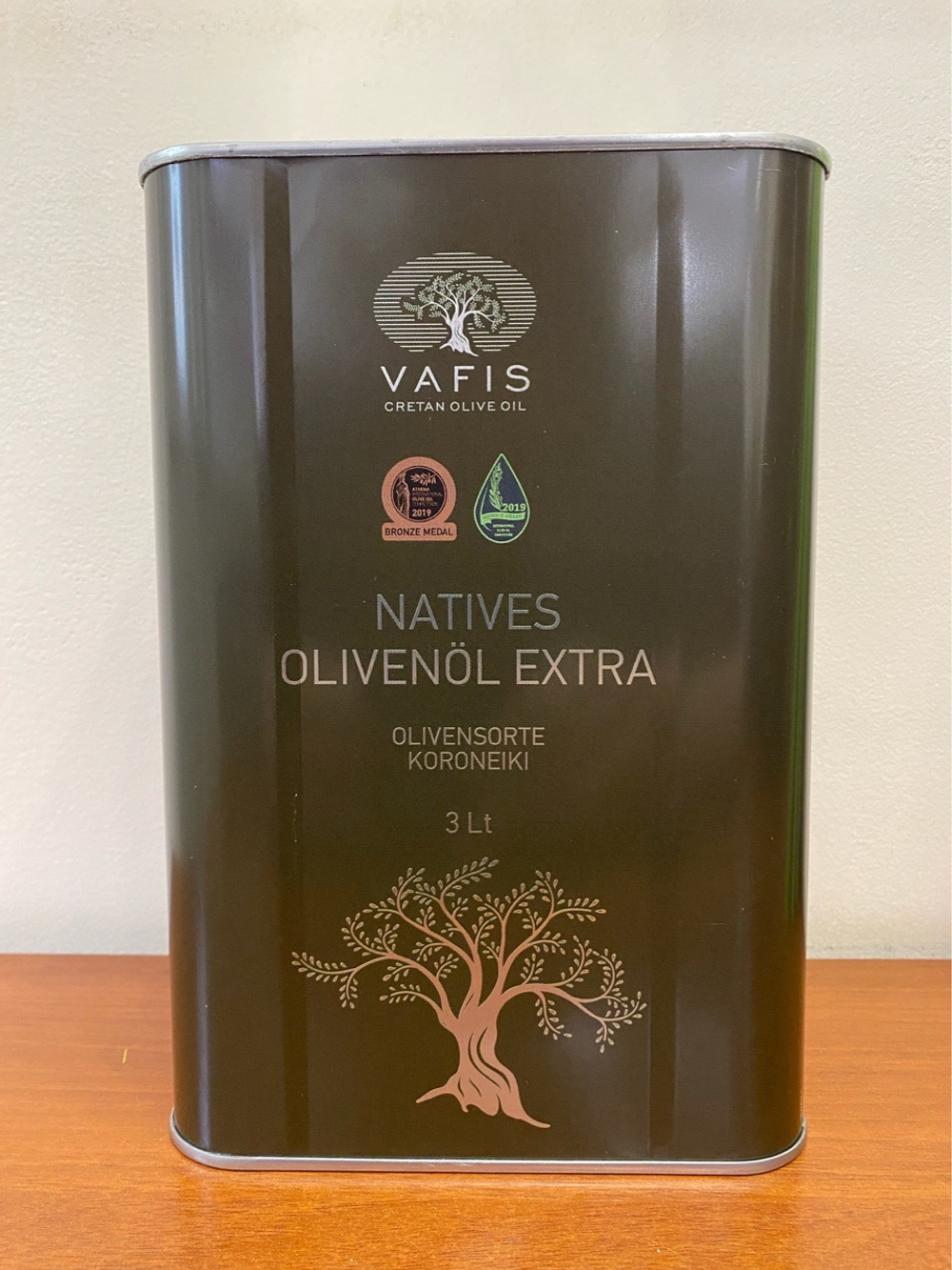 Оливковое масло нерафинированноеVAFIS Extra Virgin от NIKITAKIS в ж/б 3л, Греция