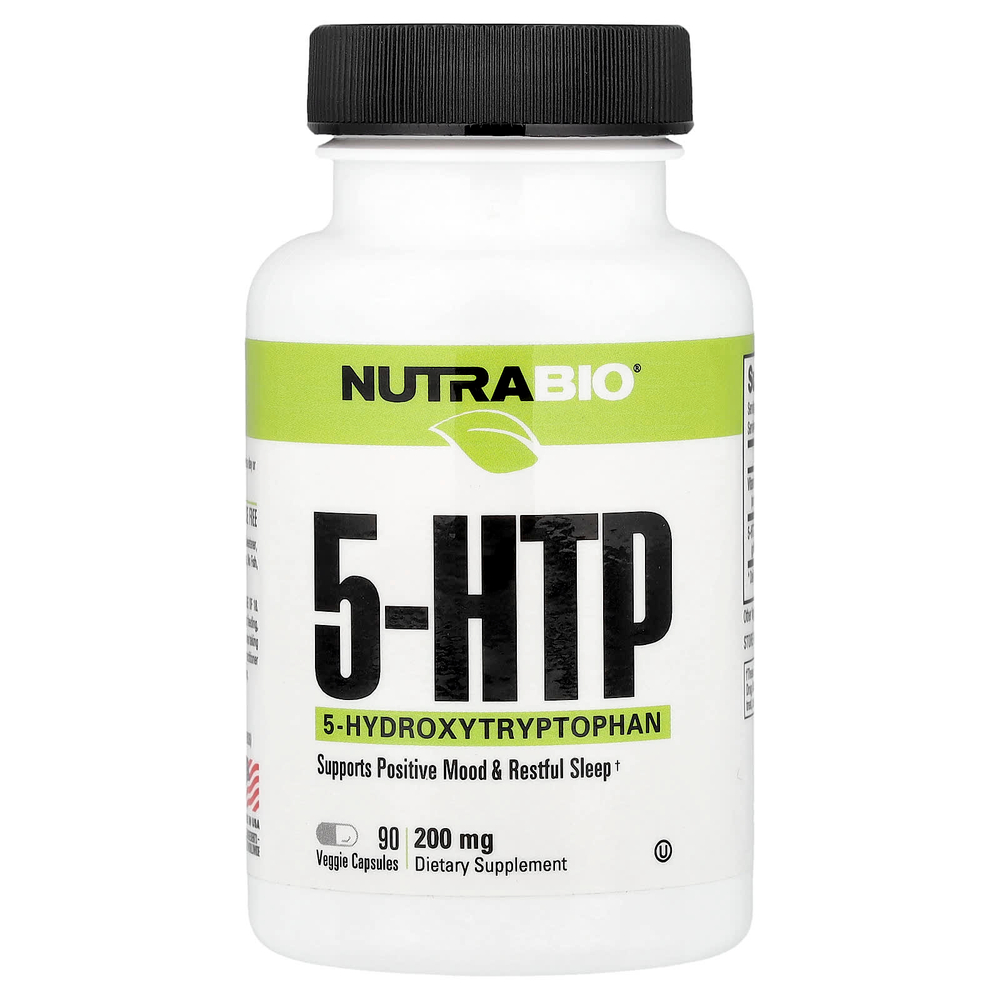 NutraBio, 5-HTP, 90 растительных капсул
