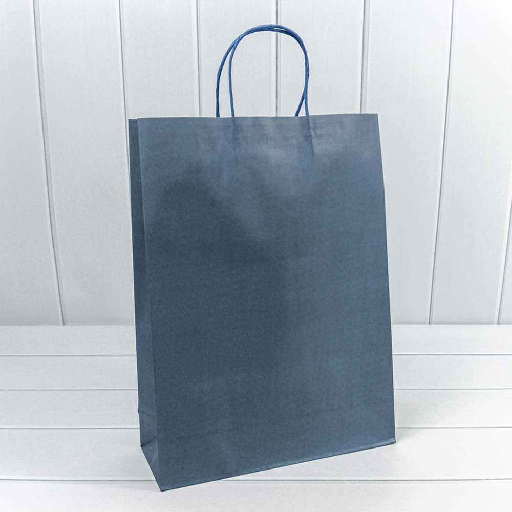 Пакет подарочный 31х42х11.5см (Синий, Крафт)
