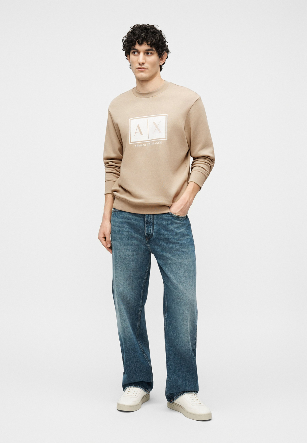 Armani Exchange Толстовка - островное ископаемое/песок