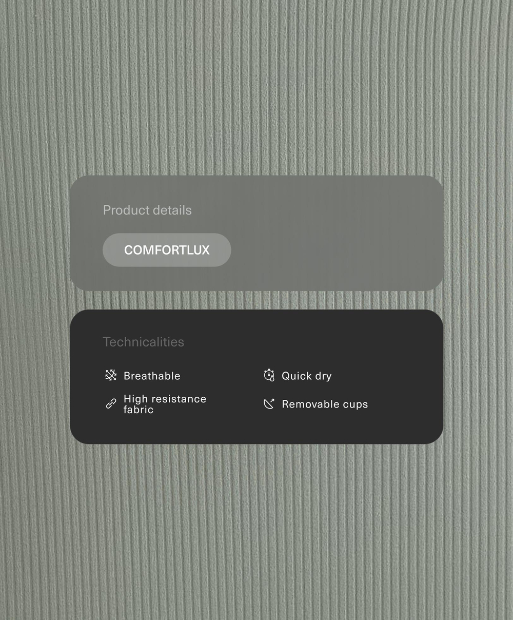 Oysho Топ Comfortlux Rib без рукавов, серый хаки