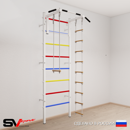 Шведская стенка Sv Sport усиленная 618 (Турник стандарт/Лестница/Трапеция)