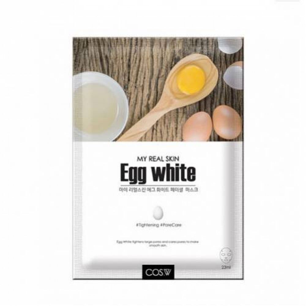 Тканевая маска с яичным белком COS.W My Real Skin Egg White Facial Mask