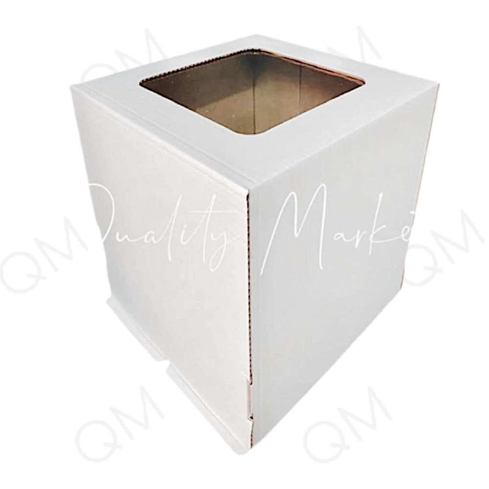 Коробка для торта с окошком 350*350*350 мм белая, 25 шт