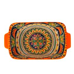 Блюдо для запекания "Arabesque"(оранжевый) 22,5*12,5см v=600мл.(фарфор)(min9)(транспортная упаковка)