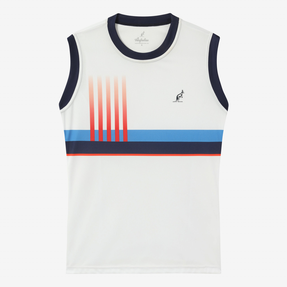 Женский топ теннисный Australian Printed Ace Shirt - белый