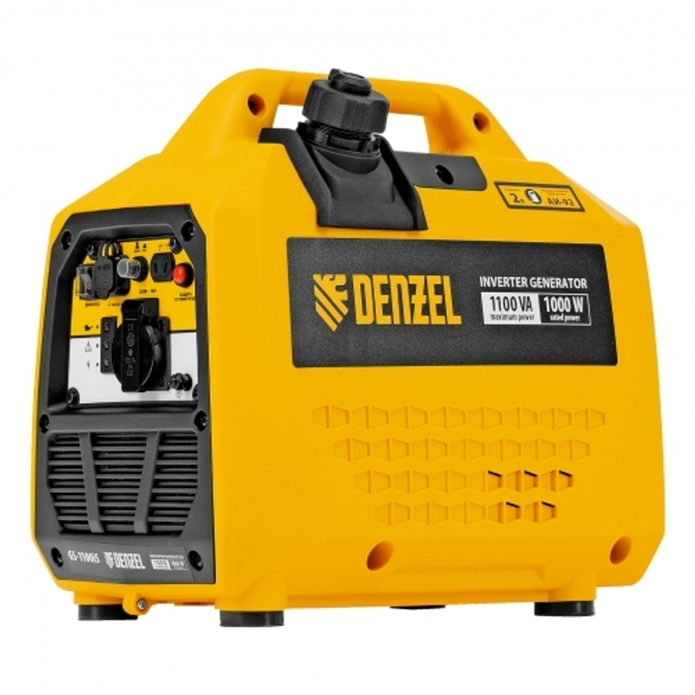 Генератор инверторный Denzel GS-1100iS, 1,1 кВт, 230 В, закрытый корпус, ручной старт