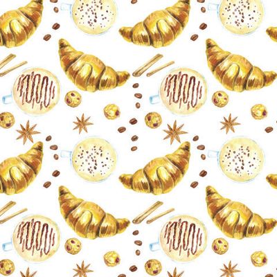 Круасаны, кофе, печеньки