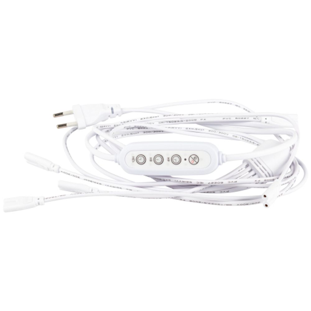Разветвитель сетевой для линейных светильников ЭРА Разветвитель 5х IEC C7 2pin 2m+timer на 5 точек с таймером 4, 8, 12H | Аксессуары для фито светильников