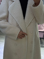 Дубленка Тэдди лонг молочный