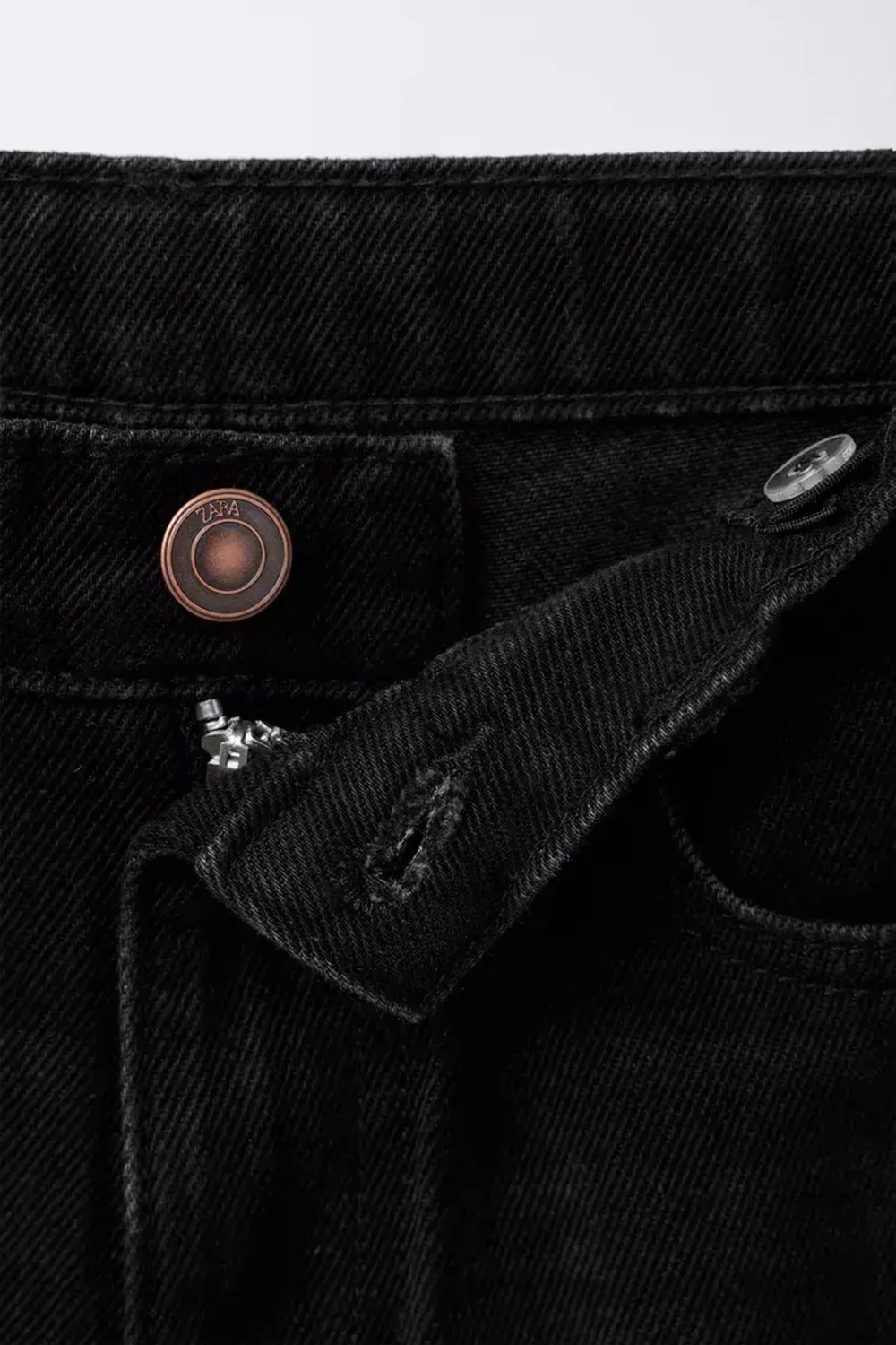 ZARA ДЖИНСЫ WIDE LEG, ЧЕРНЫЙ