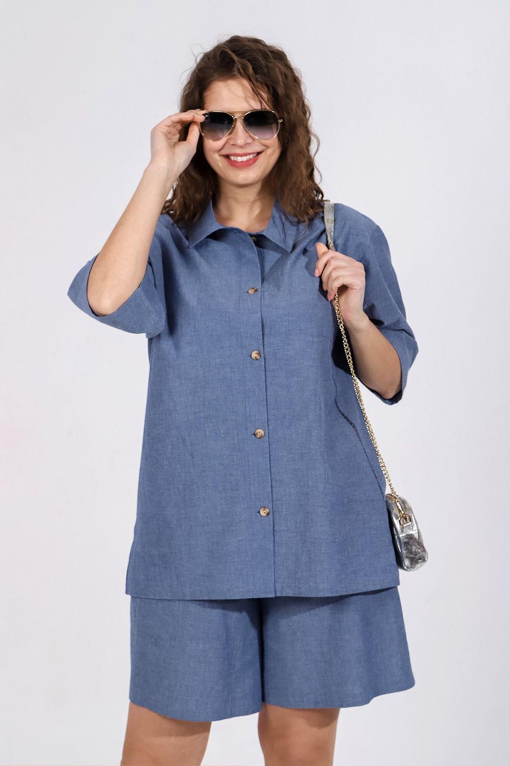 Блузка (рубашка) Тимьян-4 Виотекс СИНИЙ