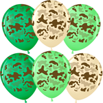 Шар (12''/30 см) Камуфляж, Ассорти, пастель, 5 ст, 25 шт.