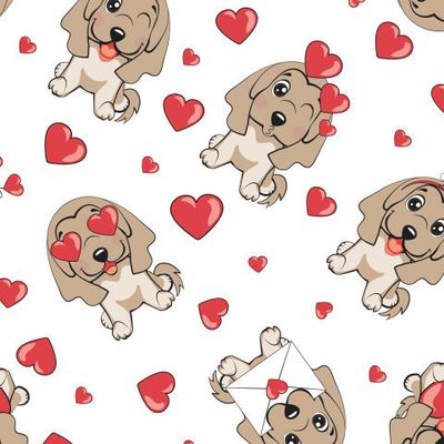 щенки Афганской борзой с сердечками