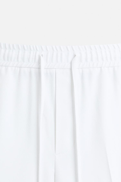 ZARA БРЮКИ-ДЖОГГЕРЫ КОМФОРТНОЙ ПОСАДКИ, ЖЕЛТОВАТО-БЕЛЫЙ