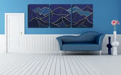 Модульная картина "Золотая волна"