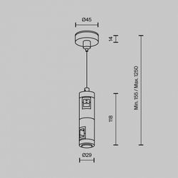 Подвес для трека Maytoni  TRA157SW-D1-PT