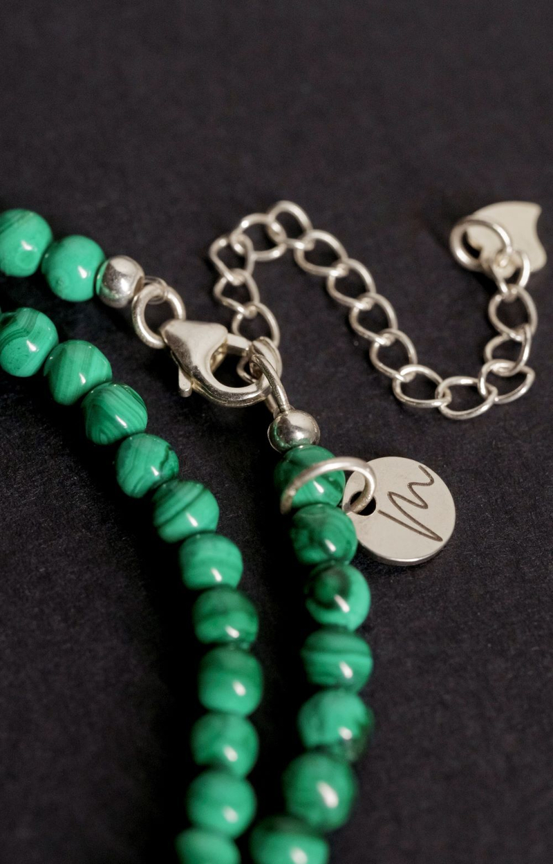 ХХХ Браслет "Memo about Balance" двойной из природного малахита