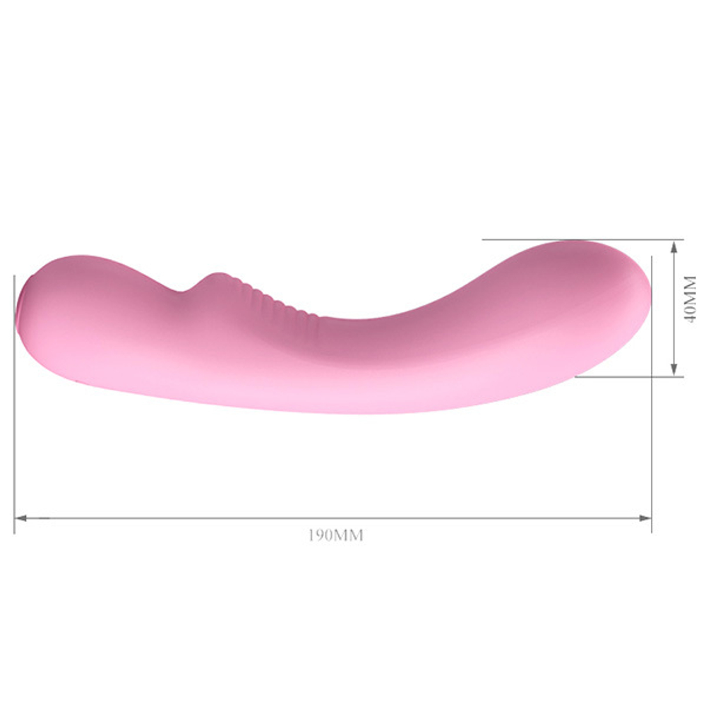 Нежно-розовый изогнутый вибратор 19см Pretty Love Matt BI-014667