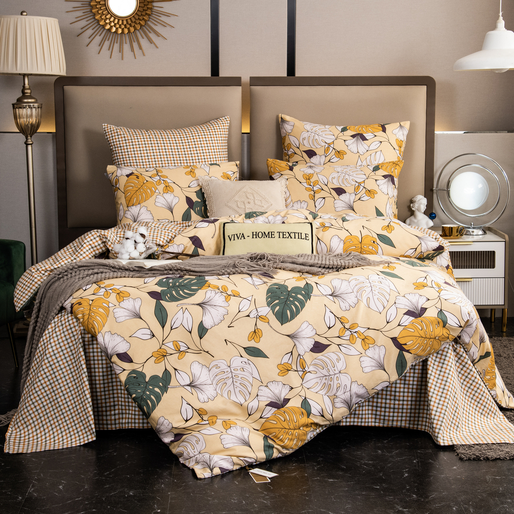 Комплект постельного белья Люкс Сатин 100% хлопок на резинке AR293