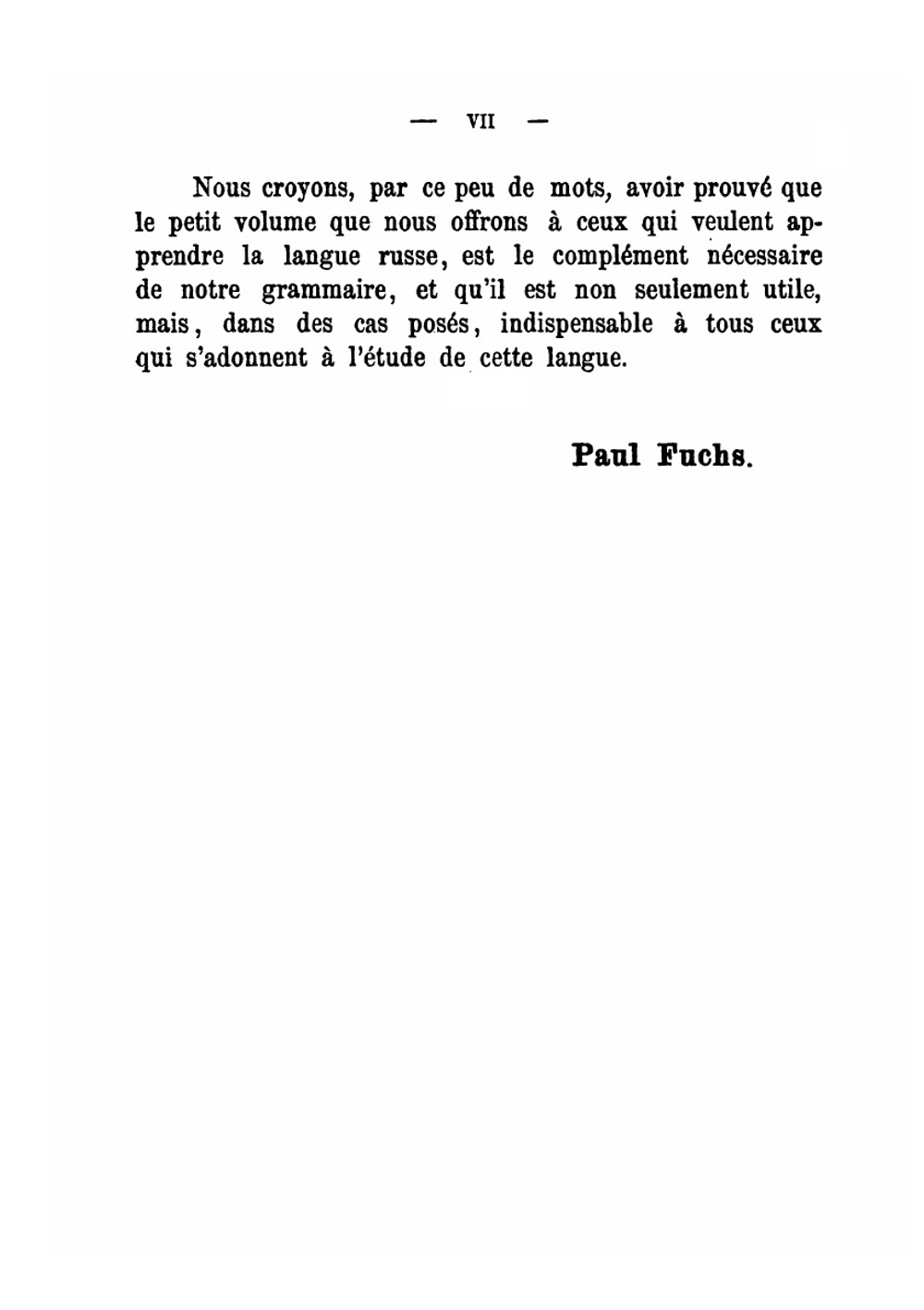 Clef De La Grammaire Russe. À L'Usage Des Français Ou Traduction Des Thèmes Contenus Dans Cet Ouvrage | Paul Fuchs