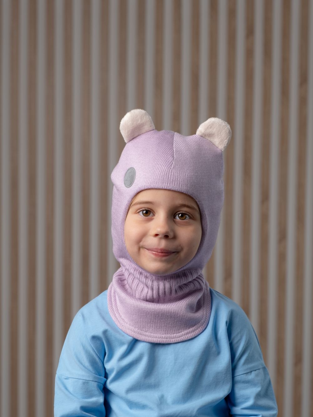 Шлем зимний вязаный (Черничное мороженое) МИО